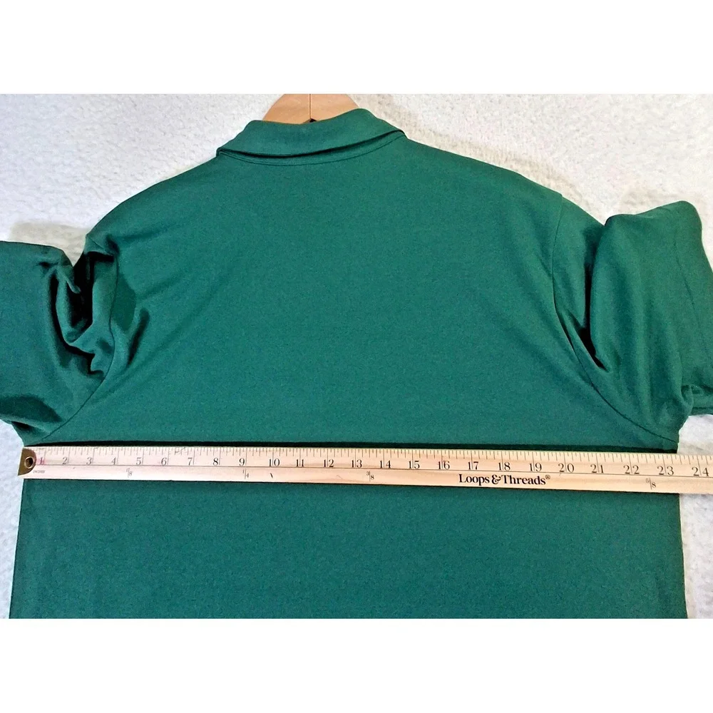 Miami Hurricanes Polo Shirt Men's Large Green Adidas Aeroready NCAA Performance